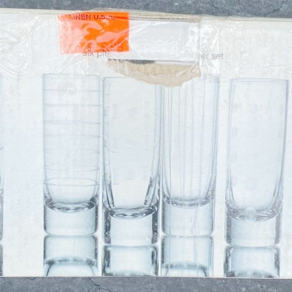 circleware shot glasses ashton 6 piece 2 oz. hand cut shooter set